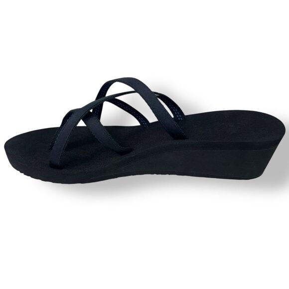 Teva 1000099 Mush Mandalyn Wedge Ola 2 Sandals Black Flip Flop Toe Post Women 10 - Picture 4 of 12